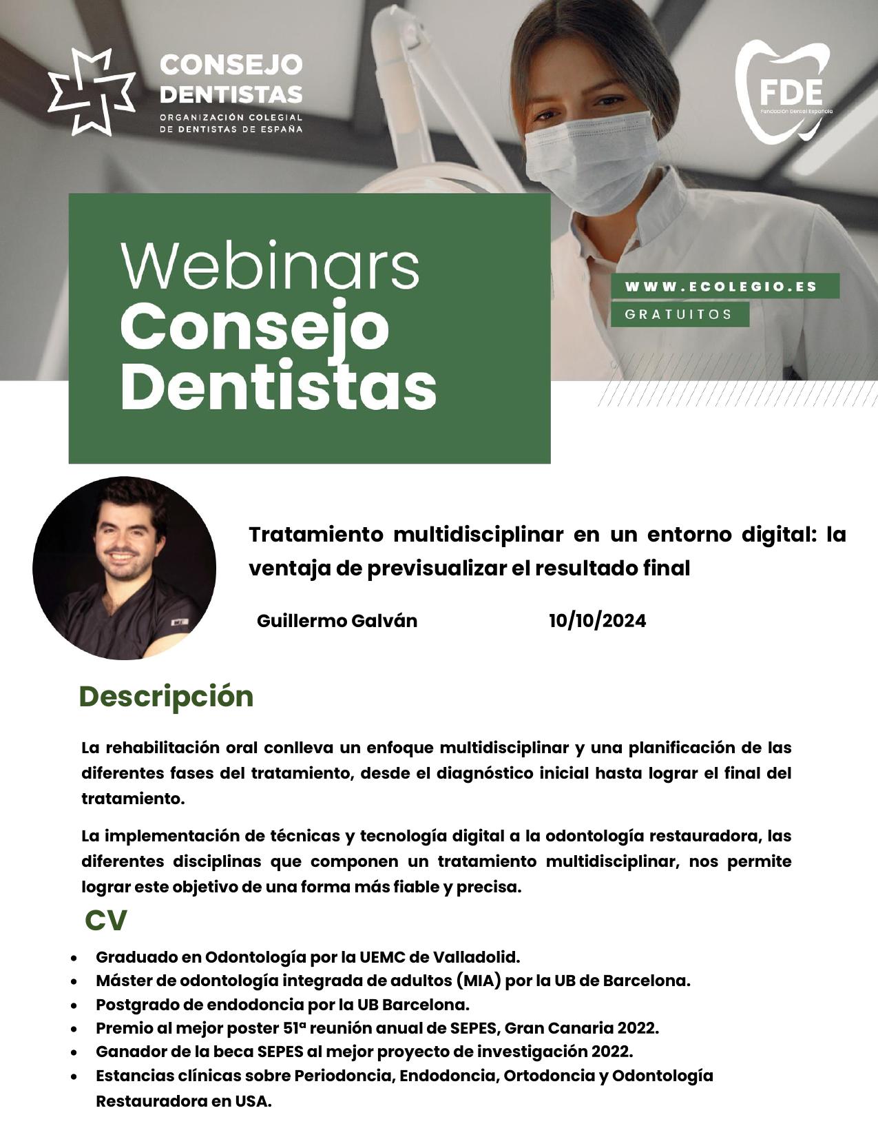 WEBINAR “Tratamiento multidisciplinar en un entorno digital: la ventaja de previsualizar el resultado final”