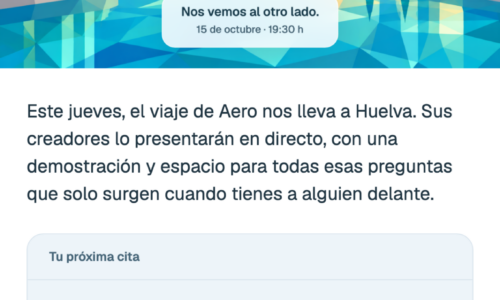 Aero, en persona · 15 de octubre en el Colegio de Dentistas de Huelva